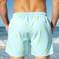 thumbnail image 4 of Stamzod Mens Board Shorts with Pocket Print Summer Vacation Swim Trunks Men Casual Loose Bathing Suit Swimwear Light Blue S, 4 of 5