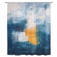 thumbnail image 2 of Navy Blue Yellow Sheer Curtains 54 Inches Long, Modern Oil Painting Art Abstract Light Filering Curtains, Breathable Simi Curtain Privacy Drapes for Kitchen Bathroom Nursery Small Window Treatment, 2 of 9