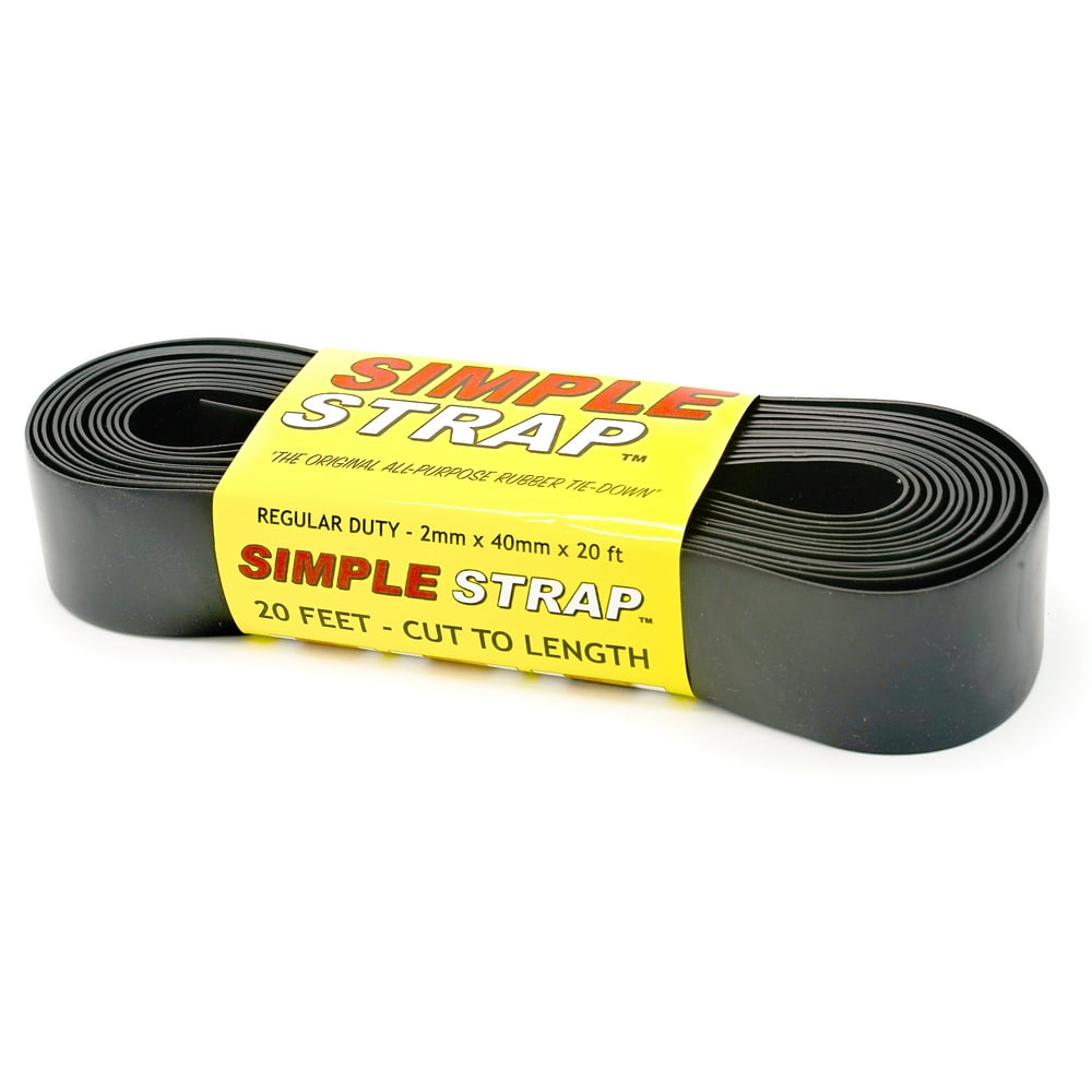 Simple Strap SS1 20' X 2mm X 40mm Black Regular Duty Rubber Tie Down