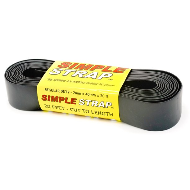 Simple Strap SS1 20' X 2mm X 40mm Black Regular Duty Rubber Tie Down