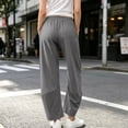 thumbnail image 6 of Barrel Pants for Women, Wide Leg Quick Dry Travel Ankle Length Golf Trousers with Pockets, Spring Fall Winter Wear | VerBelle,Dark Gray XL, 6 of 8