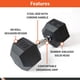 thumbnail image 3 of Par de mancuernas hexagonales de goma Body Sport de 10 lb, 3 of 9