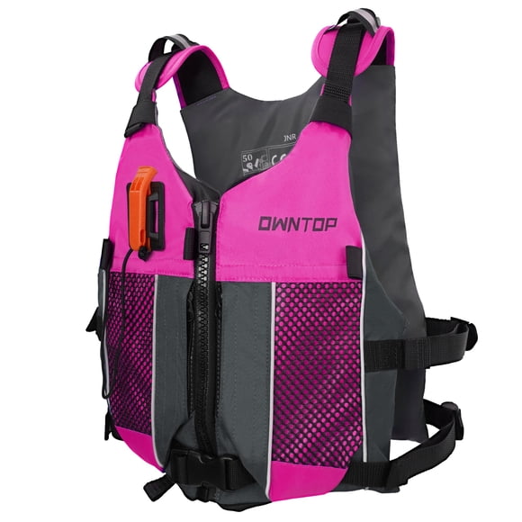 Chaleco de natación Owntop Youth para niños, 34 a 57 kg, ligero, para kayak, color rosa