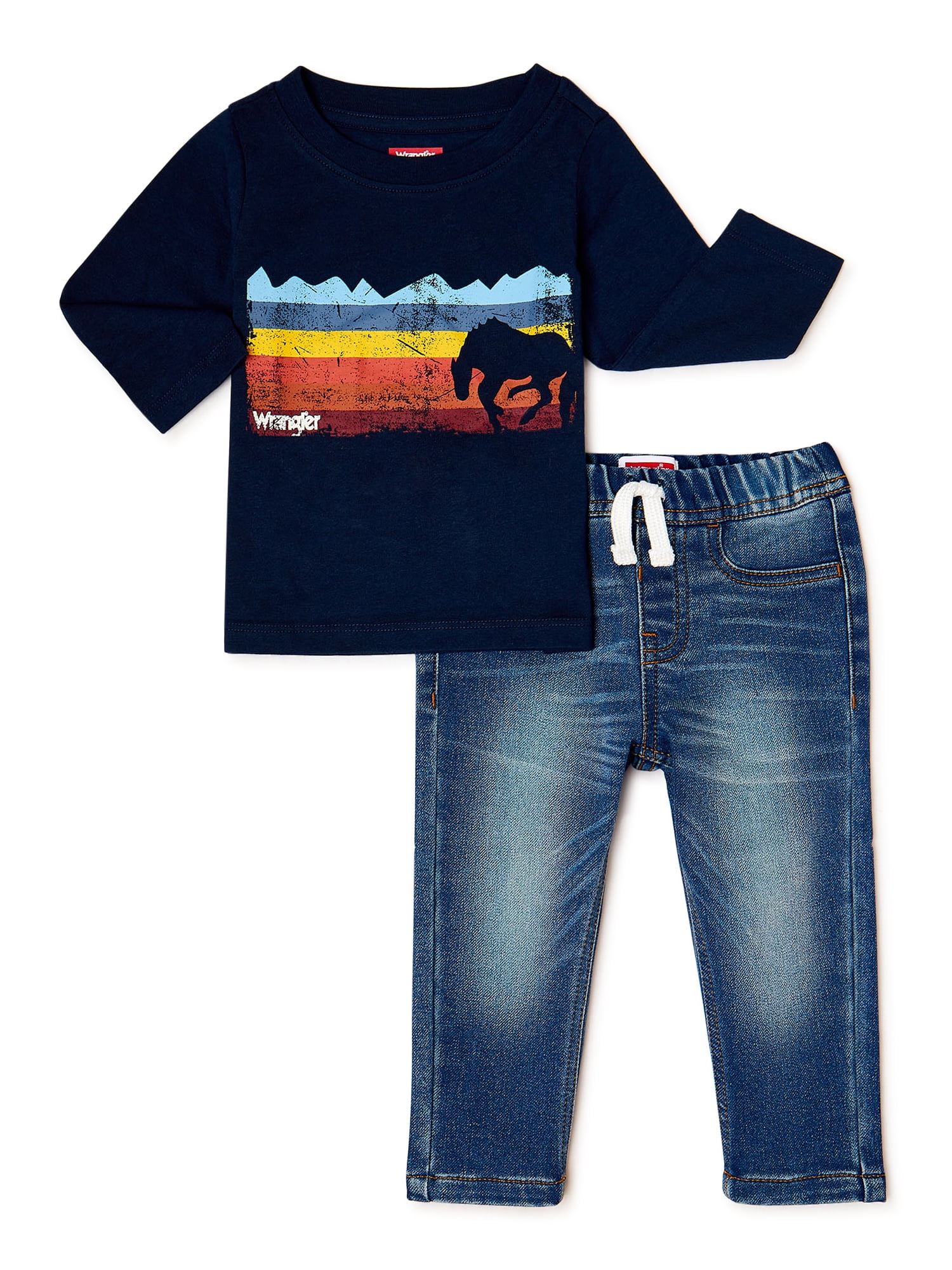 Wrangler Infant Boys Shirt and Pants-Toddler, 2-Pack 