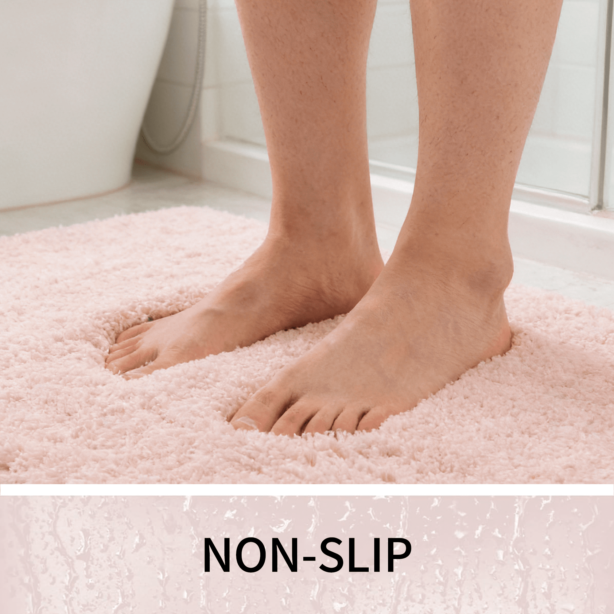 Wozola Pink Bathroom Rugs Mat, Soft Absorbent Microfiber Bath Rugs, Non Slip, Machine Washable Bath Mats for Bathroom Floor, Tub and Shower, Home Decor Accessories, 20" × 32"