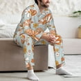 thumbnail image 7 of Lsque Retro Floral Butterfly Pattern Long Sleeve Pajama Set for Men - Soft 2-Piece Sleepwear and Loungewear Set with Pockets, Comfy Nightwear-Small, 7 of 7