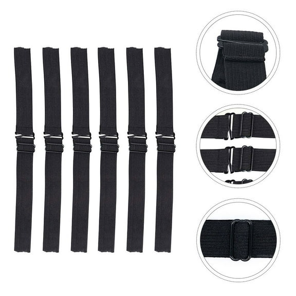 WHAMVOX 6 Pcs Headband Wig Net Wig Elastic Rope 28X2.5cm Black
