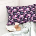 thumbnail image 4 of Kdxio Cotton Pillow Cases 16"x24" Pillowcases,Soft and Breathable Bedroom Pillow Cases-Skull Flower-No Pillow Core, 4 of 5