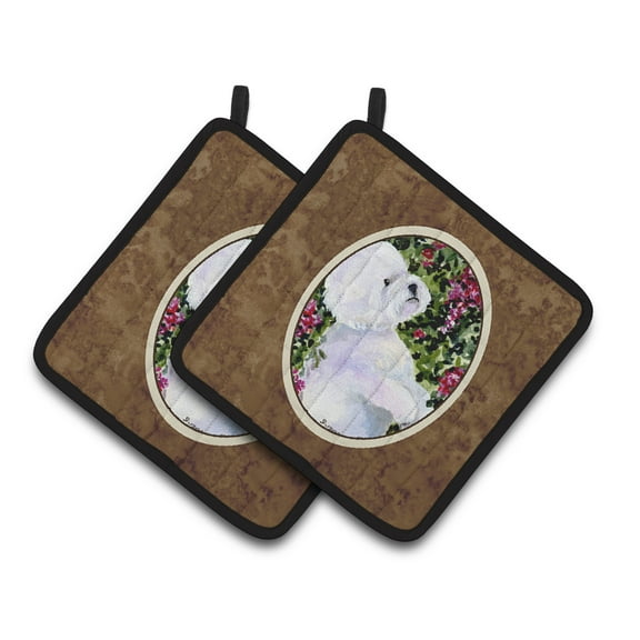 Carolines Treasures SS8917PTHD Bichon Frise Pair of Pot Holders, 7.5HX7.5W, multicolor