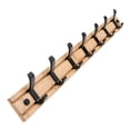 thumbnail image 3 of Wall Mounted Coat Rack Coat Rack Coat Hanger for Bathroom Entryway Bedroom Robes Wood 7 Hooks, 3 of 8