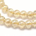 thumbnail image 3 of U8MO 15.7" Electroplate Crackle Glass Round Bead Strand Smooth Loose Beads Plated 8mm-Wheat, 3 of 3