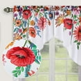 thumbnail image 3 of Alishomtll Kitchen Curtains Swags for Windows Blossom Floral Printed Window Drapes,28" W x 36" L,2 Panels，Rod Pocket,White, 3 of 6