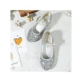 thumbnail image 6 of Ritualay Girls Dress Shoes Flower Girls Mary Jane Shoes Wedding Princess Glitter Flats Silver 2.5Y, 6 of 6