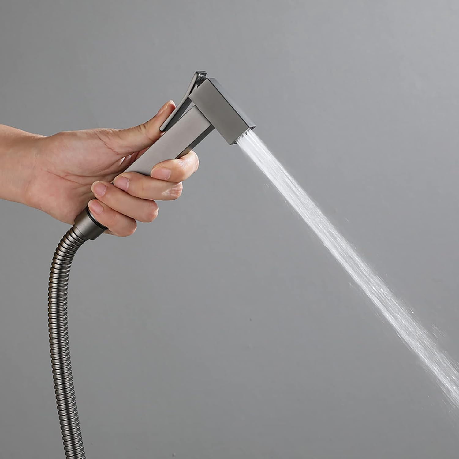 Handheld Bidet Sprayer for Toilet, Gray Cloth Diaper Sprayer Kit Wall Mounted Brass Bidet Sprayer Set Single Handle Toilet Bidet Sprayer Kit with 150cm Shower Hose,Type a