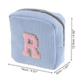 thumbnail image 2 of Unique Bargains 1 Pc Letter R Pattern Makeup Bag for Travel Blue Corduroy, 2 of 6