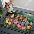 thumbnail image 4 of Rectangle Area Rug 2x3ft, Spring Easter Tulip Flower Rabbit Non-Slip Non-Shedding Floor Mat, Farm Wood Fence Garden Washable Sturdy Carpet for Living Room Bedroom Home Decor, 4 of 9