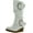 White, variant on Lucky Top Girls Pure-65K Kids Fashion Slouch Buckles Mid-Calf Zipper Wedge Heel Boots