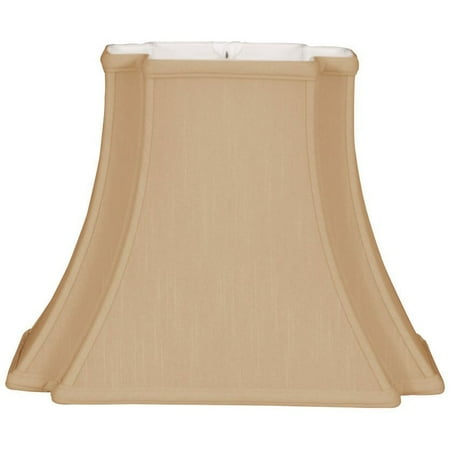 Structures Inverted Six Light - Royal Designs Rectangle Bell Inverted Corner Designer Lamp Shade, Antique Gold, (6 x 4) x (10 x 7) x 8.5