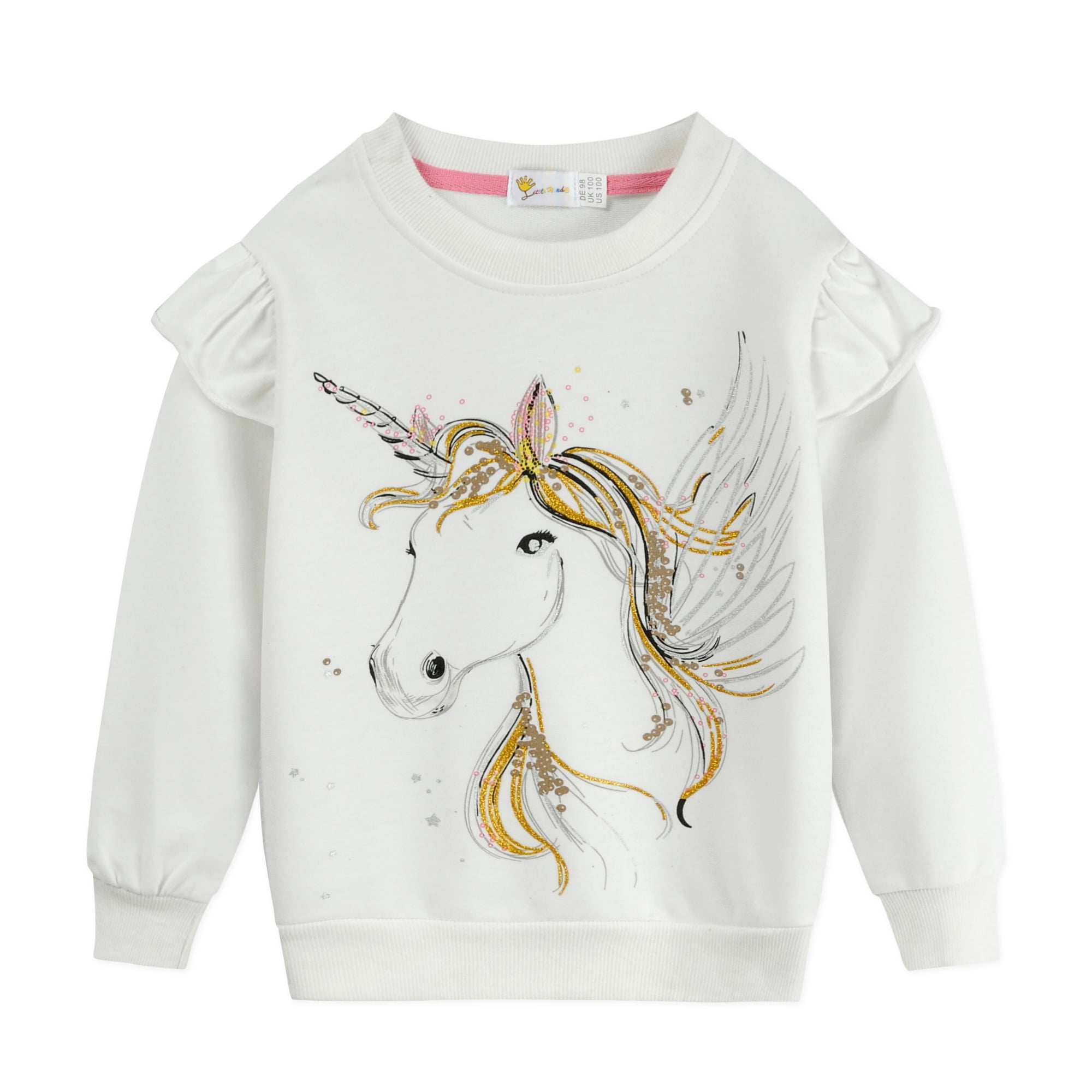 DDSOL Toddler Girl Sweatshirt Kids Casual Winter Cotton Carton Unicorn ...