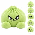 thumbnail image 5 of Cute Green Bao Bun Dumpling Plush with Steamer Box, Soft Squeezable Stuffed Dumpling Toy with Embroidered Face, Anxiety Relief Fidget Plushie for Office Desk Home Decor Novelty Gift, 5 of 8