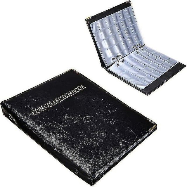 Álbum de colección de monedas de 480 bolsillos, álbum de monedas de cuero, carpeta de menta de París, ideal para monedas de diferentes diámetros (hy)