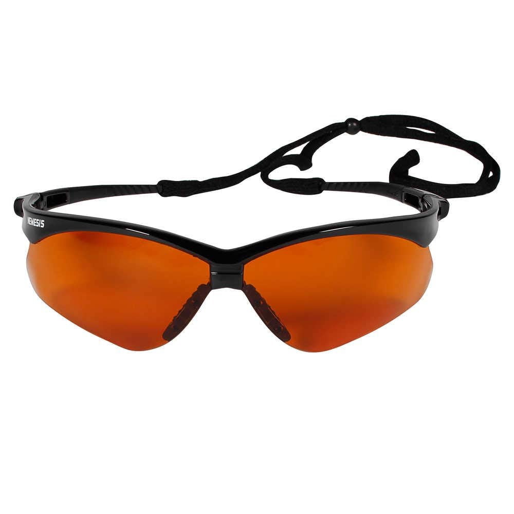 KLEENGUARD V30 Nemesis Safety Glasses/Sunglasses 19642 Black Frame, Copper Blue Shield Lens 6 Pair