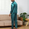 thumbnail image 5 of KyCheLot Men's Satin Silky Pajama Sets Classic Long Sleeve Button down Sleepwear Long Pants with Pockets Sets, 5 of 6