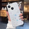 thumbnail image 2 of Compatible with iPhone 15 3D Luminous Stars Phone Case Glow in The Dark Noctilucent Bling Case for Women Girly Soft Slim TPU Shockproof Sparkly Light up Transparent Phone Cover,Clear, 2 of 7