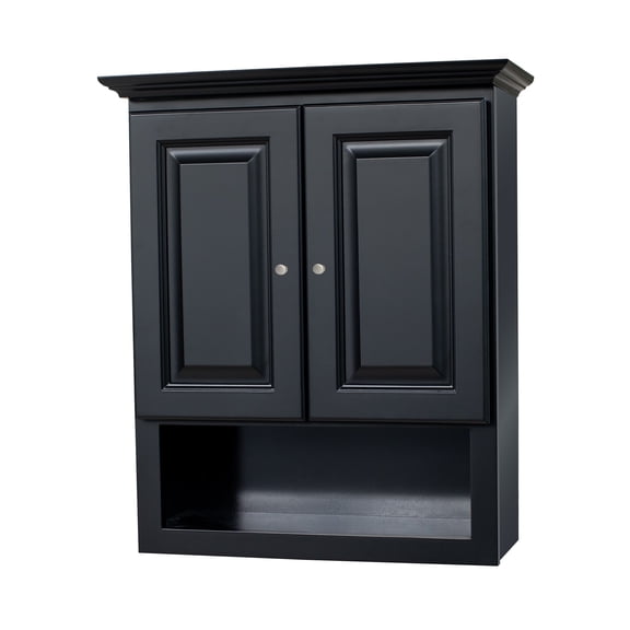 Black Bathroom Wall Storage Cabinet