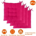 thumbnail image 3 of Square Chair Cushion Pads Pillow Set of 4 Square Sitting Mats with 2 Ties Pearl Cotton Fill for Home Office Floor Car Rose Red 17.72x17.72x2.37in, 3 of 12