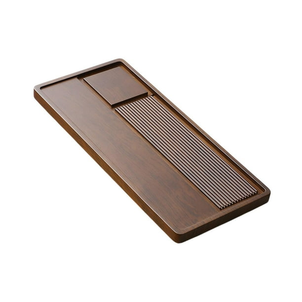 Bandeja de té de bambú chino, bandeja de té Gongfu, mesa de té resistente, bandeja multifuncional para servir té con drenaje para oficina y casa de té 70x32x35 cm