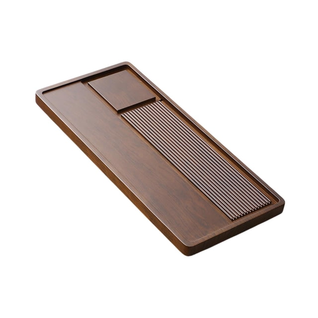 Bandeja de té de bambú chino, bandeja de té Gongfu, mesa de té resistente, bandeja multifuncional para servir té con drenaje para oficina y casa de té 70x32x35 cm