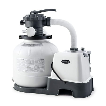 Intex 26675EG 1600 GPH Krystal Clear Pool Saltwater System and Sand Filter Pump