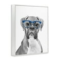 thumbnail image 4 of Stupell Industries Fun Boxer Dog Wearing Glasses Animals & Insects Painting White Framed Art Print Wall Art, 4 of 5