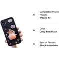thumbnail image 4 of SZHTXC Creative Funny Novelty Waving 3D Pink Butt Animals Soft TPU Silicone Rubber Phone Case, Pressure Stress Releasing Cover for iPhone 14, Full Body Protection -Corgi Dog Black, 4 of 9