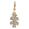 Shop LC Women Silver Yellow Gold over Zircon Leaf Charm Ct 0.5