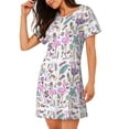 thumbnail image 2 of Naloa Summer with Flamingo Print Women Nightgowns,Womens Loungewear,Short Sleeve Sleepwear,Comfy Ladies Nightdress, 2 of 6