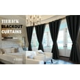 thumbnail image 2 of Hiasan Blackout Curtains for Bedroom - Light Blocking & Noise Reducing Window Curtains for Living Room, 2 Drape Panels Sewn with Tiebacks, Black, 42 x 54 Inch, 2 of 10