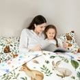 thumbnail image 4 of Manfei Wild Animal Bear Deer 7pcs Bedding Comforter Set,Kawaii Rabbit Fox Queen Bedding Sets,Green Tropical Monstera Palm Queen Sheet Sets For Girls Boys,Breathable Home Decor Reversible, 4 of 8