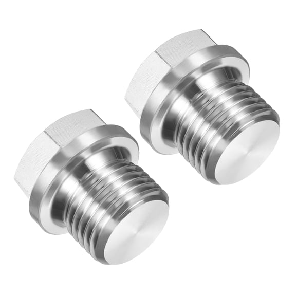 M18 x 1.5 Male Pipe Plug 2Pcs Oil Drain Plug 304 Stainless Steel Hex Flange Socket