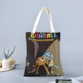 thumbnail image 2 of The Amazing World of Gumball Bolso de tela con estampado de lienzo para mujer, bolsa de compras reutilizable y estética, con cremallera interior, regalo para mujer,40*40cm., 2 of 6