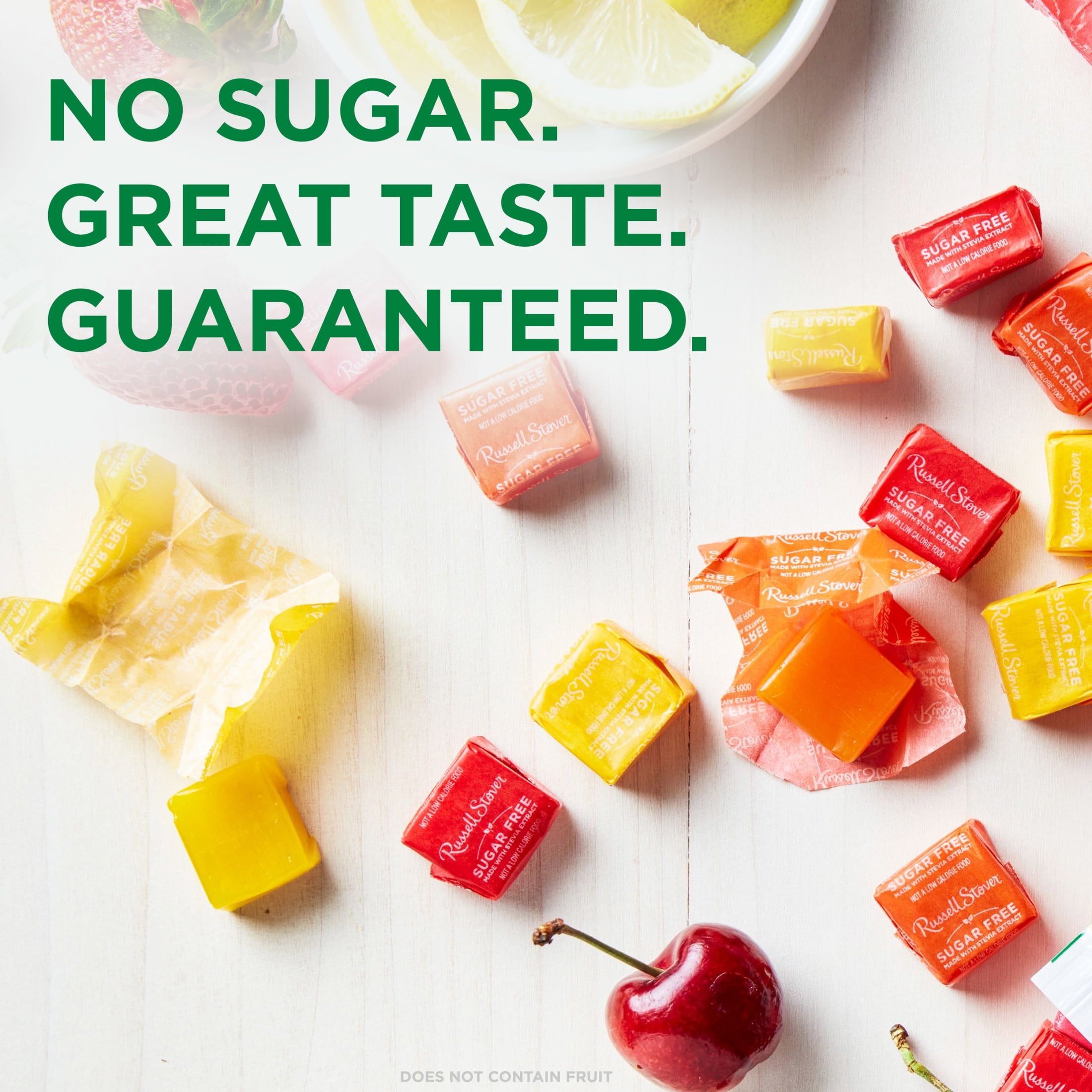 RUSSELL STOVER Sugar Free Fruit Chews Candy, 7.5 oz. bag