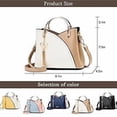 thumbnail image 3 of Women's Contrast Stitching Tassels Handbag Fashion Color Block Leather Small Crossbody Handle Tote Shoulder Bags, 3 of 6