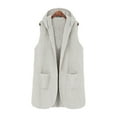 thumbnail image 2 of Mgmyaa Womens Sleeveless Hooded Fleece Vest Jacket with Pocket, Cozy Warm Casual Blanket Comfortable Outerwear for Fall Winter 2025 Fashion, Fleece Lined Layering Top for Home and Outdoor Activities, 2 of 8