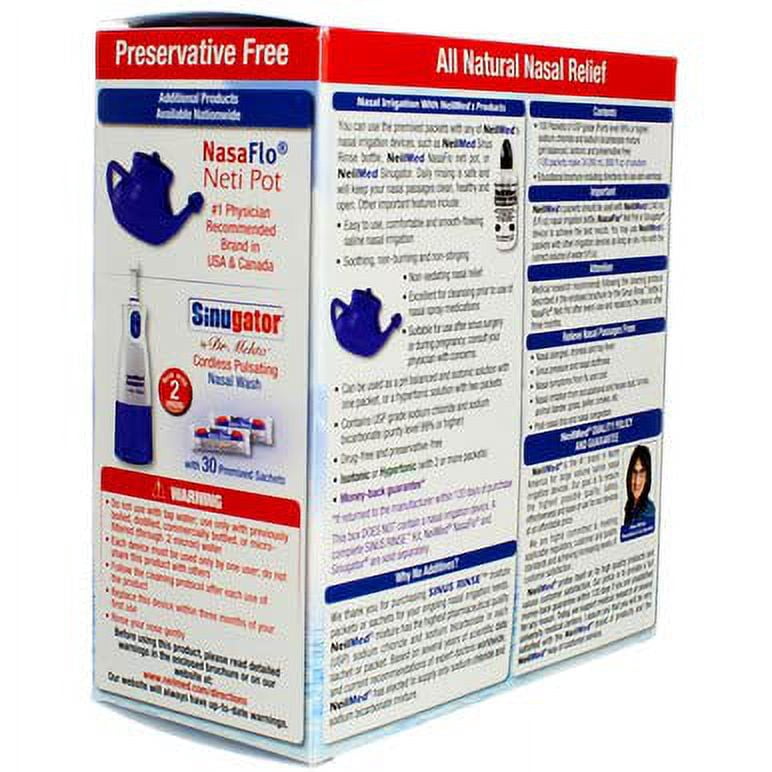 NeilMed Sinus Rinse All Natural Relief Premixed Refill Packets 100 Each (Pack of 4)