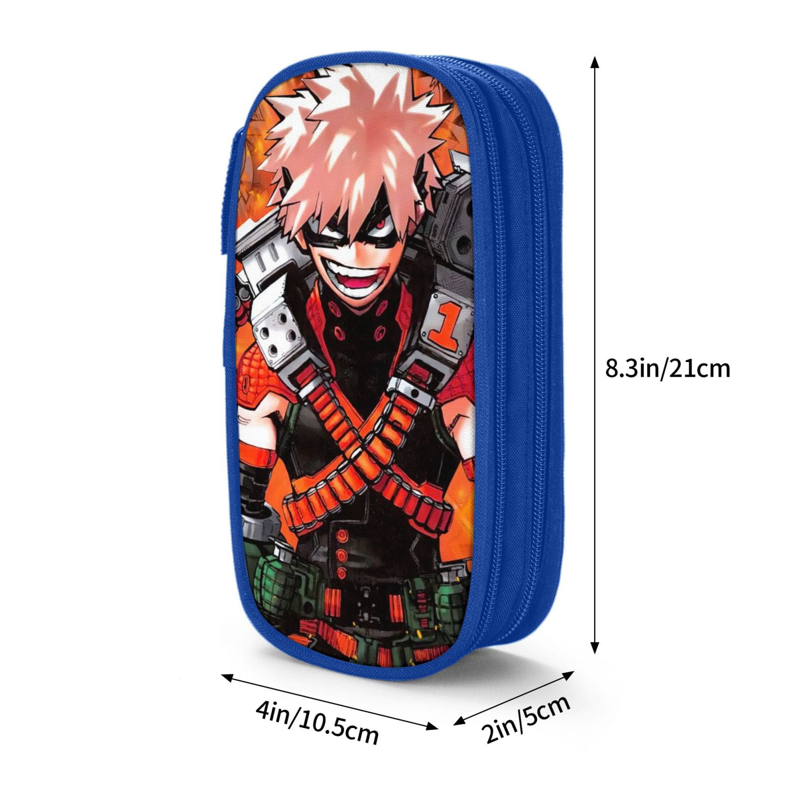 My Hero Academia Pencil Case Large Capacity Pencil Pouch Pen Bag Office Stationery Organizer Travel Makeup Bag Blue