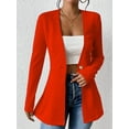 thumbnail image 3 of Women'S Casual One Button Waffle Open Front Long Sleeve Work Office Suit Jackets Big Red XXL, 3 of 6