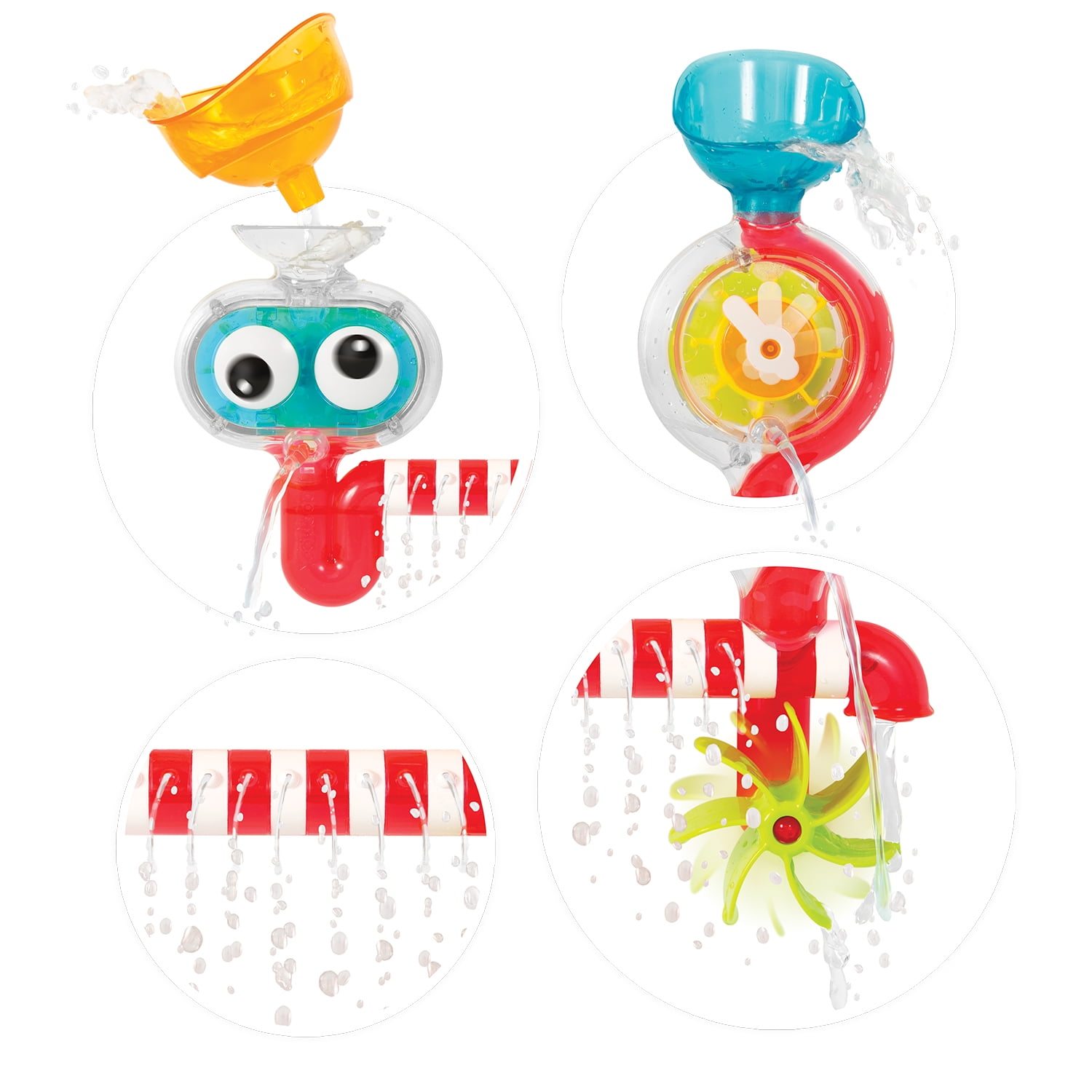 Yookidoo Baby Bath Toy - Spin N Sprinkle Transparent Water Lab, Attaches to Any Tub Wall, 1-3 Years