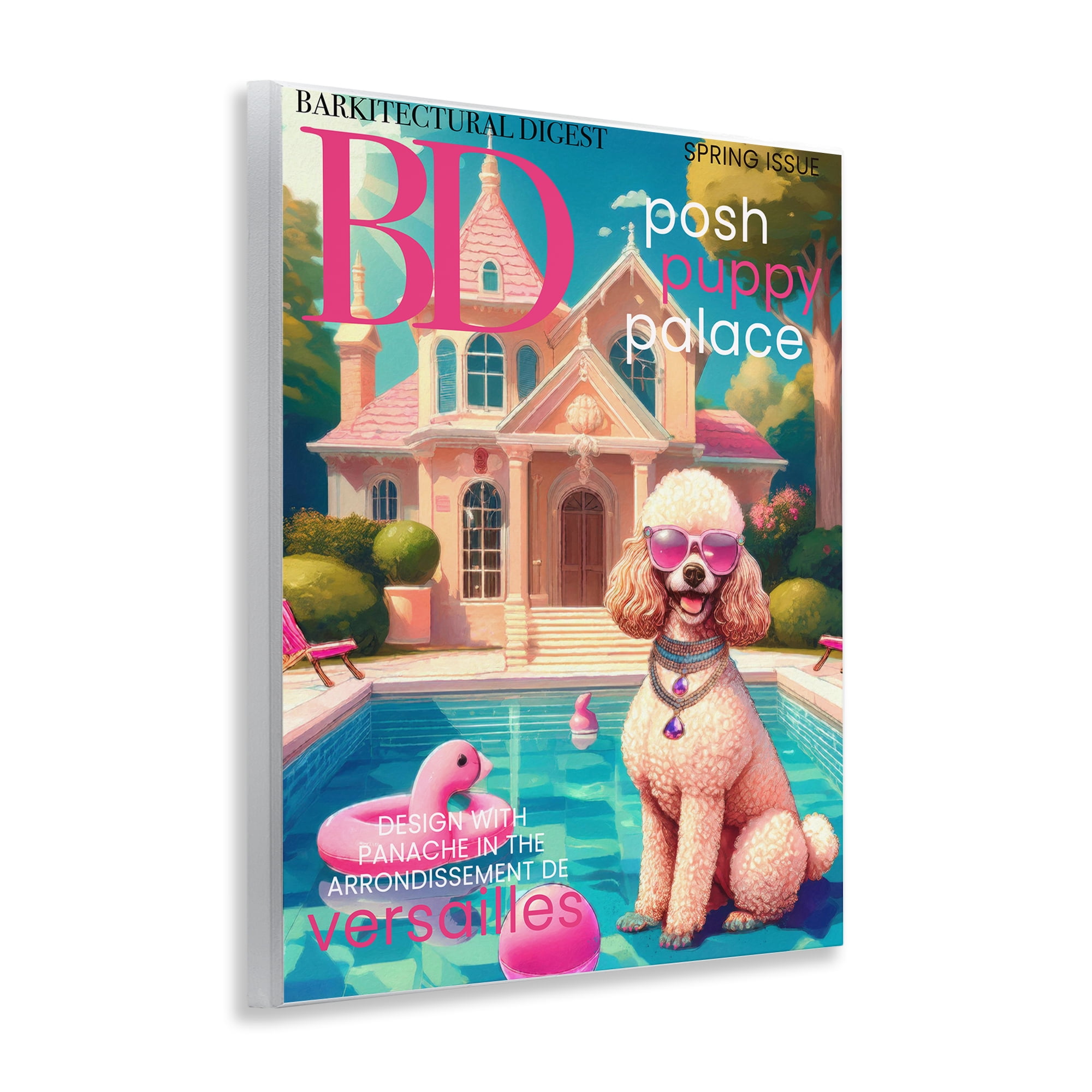 Stupell Industries Poodle Magazine Parody Wall Plaque Art, design by Grotto Studios
