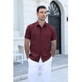 thumbnail image 4 of COOFANDY Men's Lightweight Breathable Short Sleeve Shirt, 100% Polyester, Easy-Care Wrinkle-Resistant for Daily Casual and Office Wear, 4 of 8